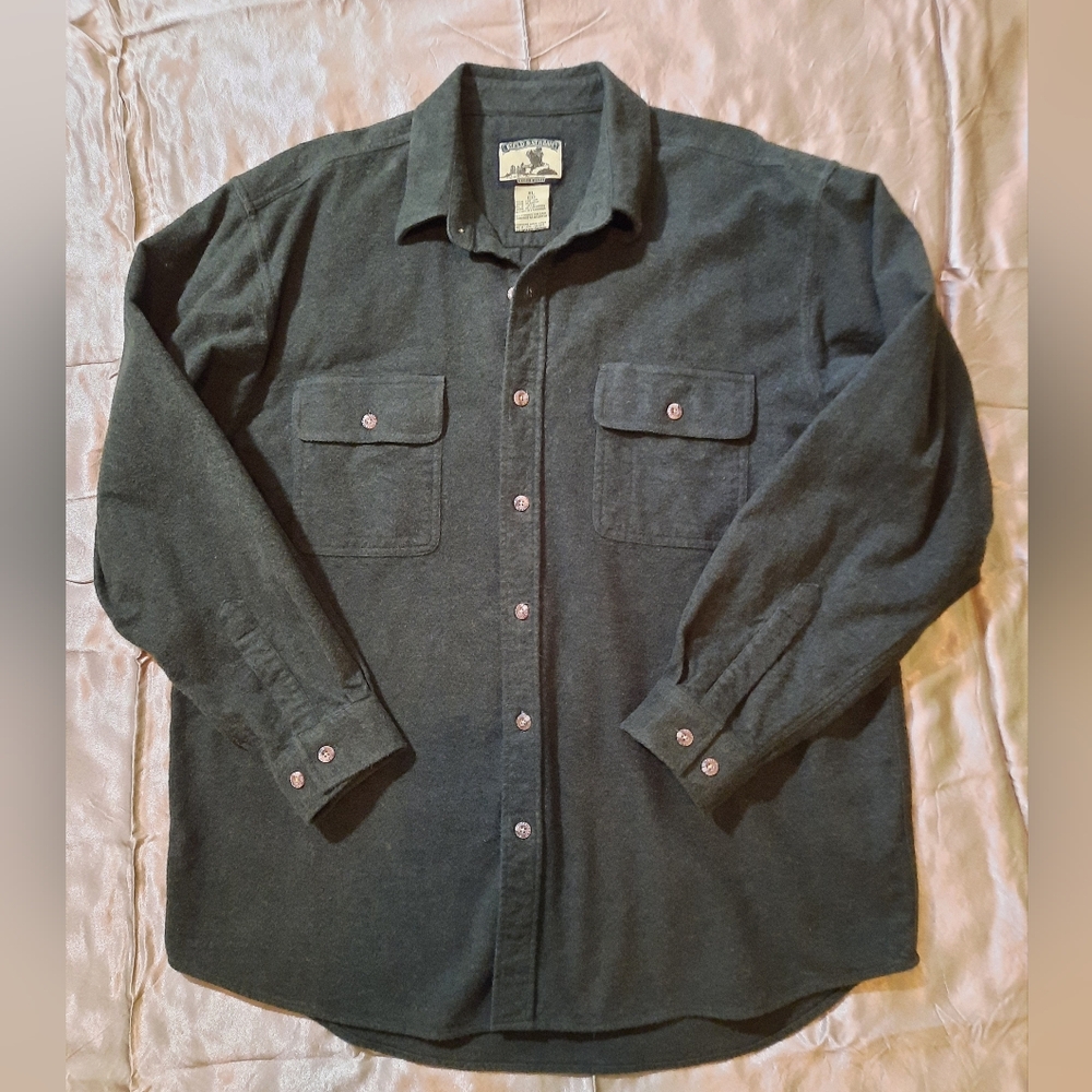 Field & Stream Shirt Mens XL Green Lumberjack Flannel Button Up Vintage EUC